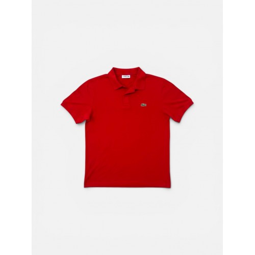 Lacoste Κόκκινη Ανδρική Μπλούζα Polo με Κεντημένο Κροκόδειλο